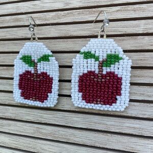 Beaded Apple earrings